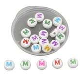Acrylic Letter Alphabet Beads 7x3.5 MM Hole Size 1 MM Flat Round Mixed Colors For Bracelet Jewellery Making DIY Crafts Keychains Decoration
